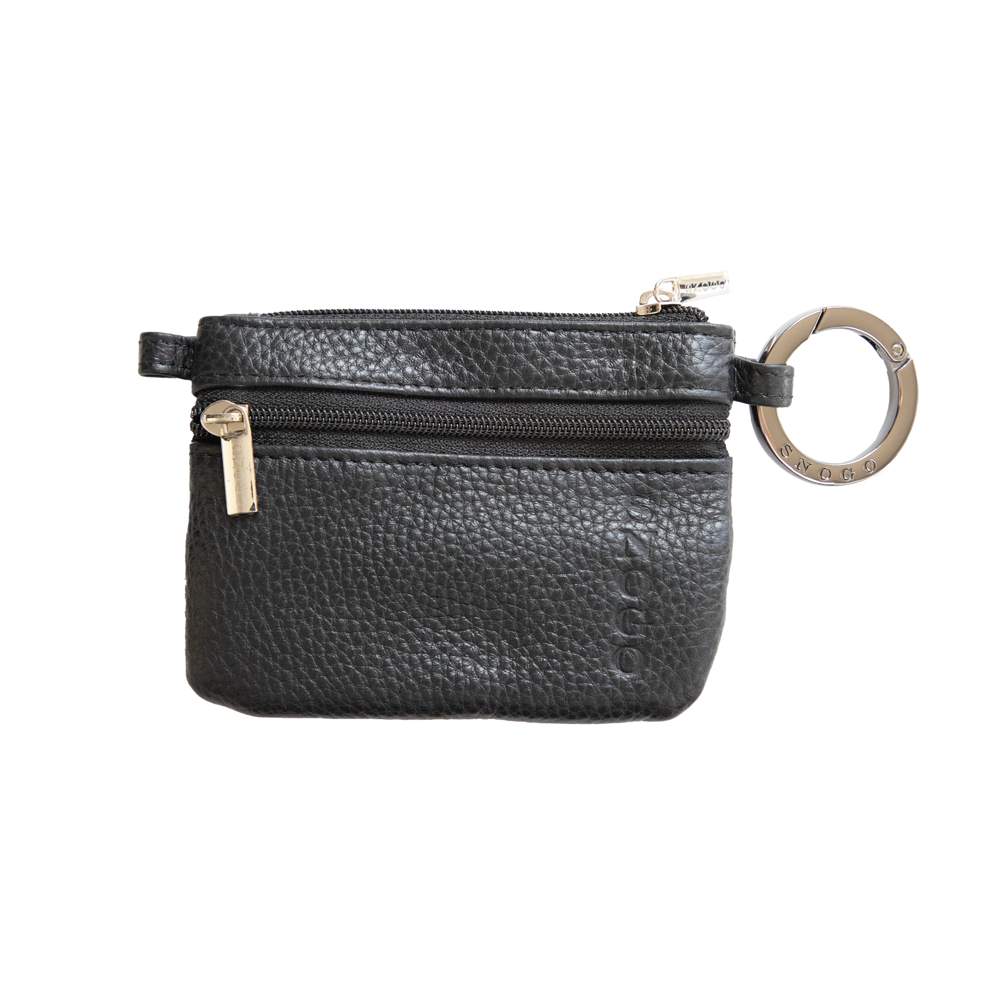 Litchi Leather 4-Pocket Wallet with Keyring