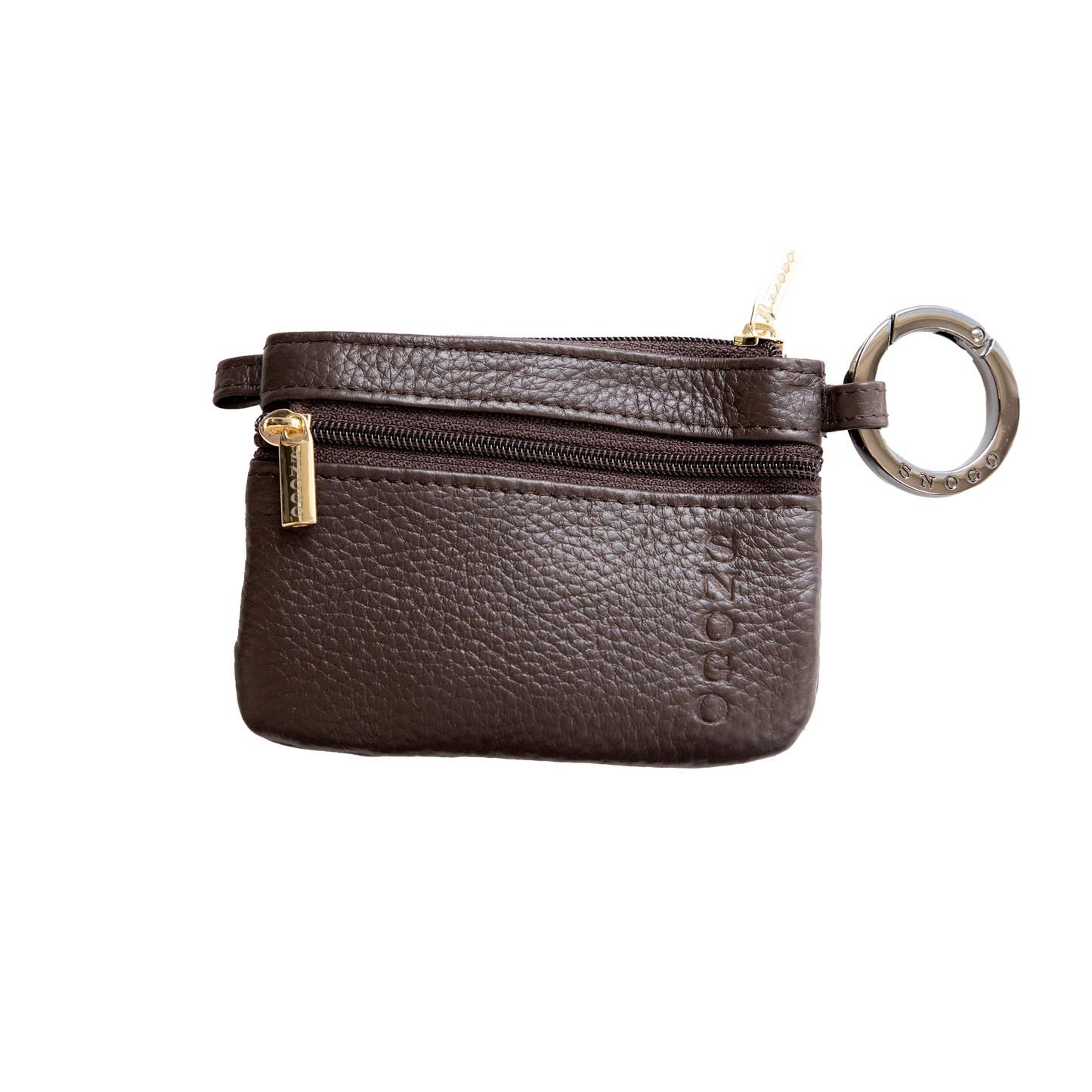 Litchi Leather 4-Pocket Wallet with Keyring