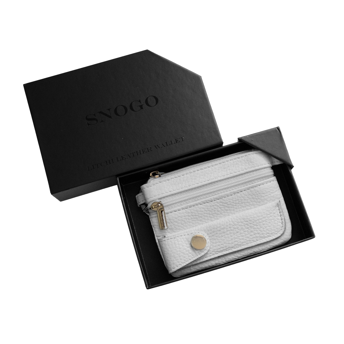 Litchi Leather 4-Pocket Wallet with Keyring