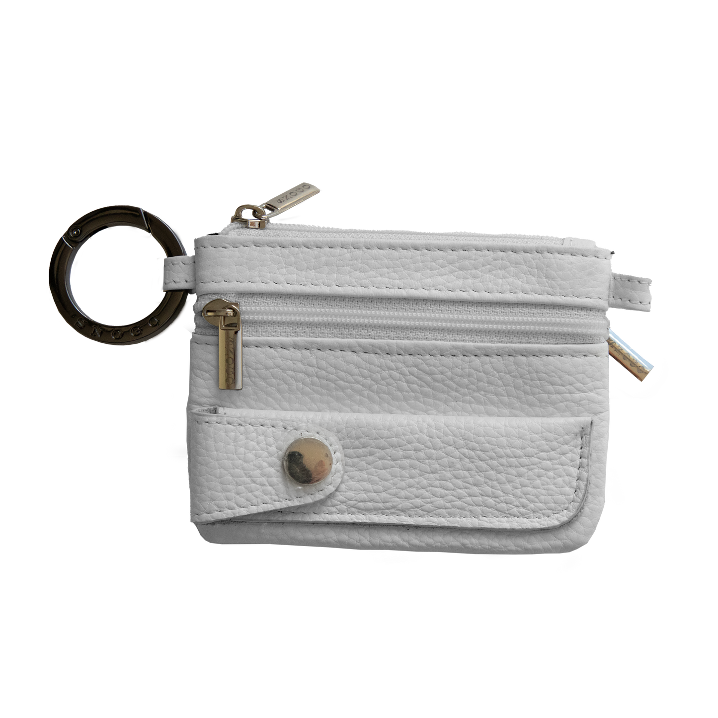 Litchi Leather 4-Pocket Wallet with Keyring
