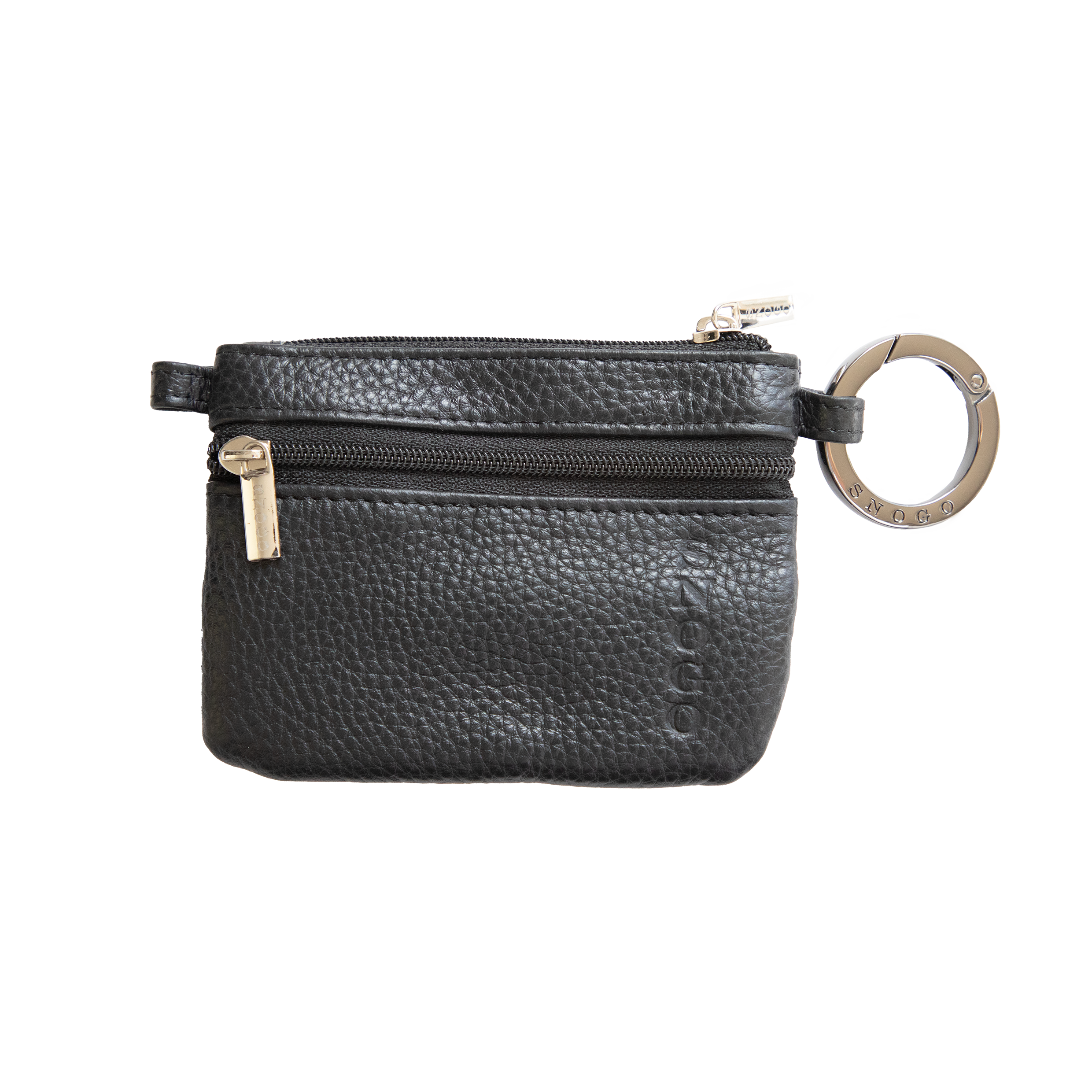 Litchi Leather 4-Pocket Wallet with Keyring