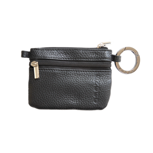 Litchi Leather 4-Pocket Wallet with Keyring