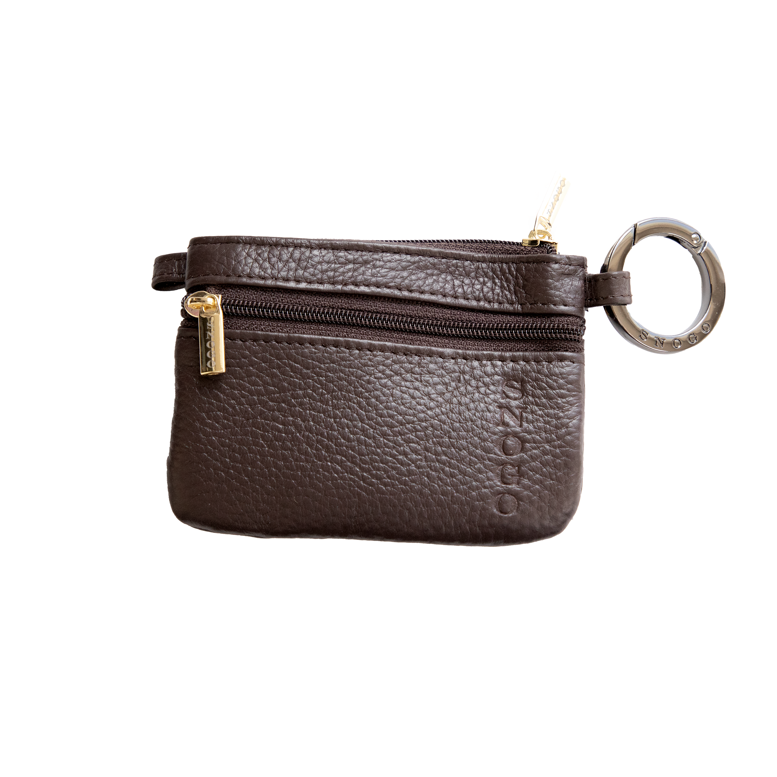 Litchi Leather 4-Pocket Wallet with Keyring