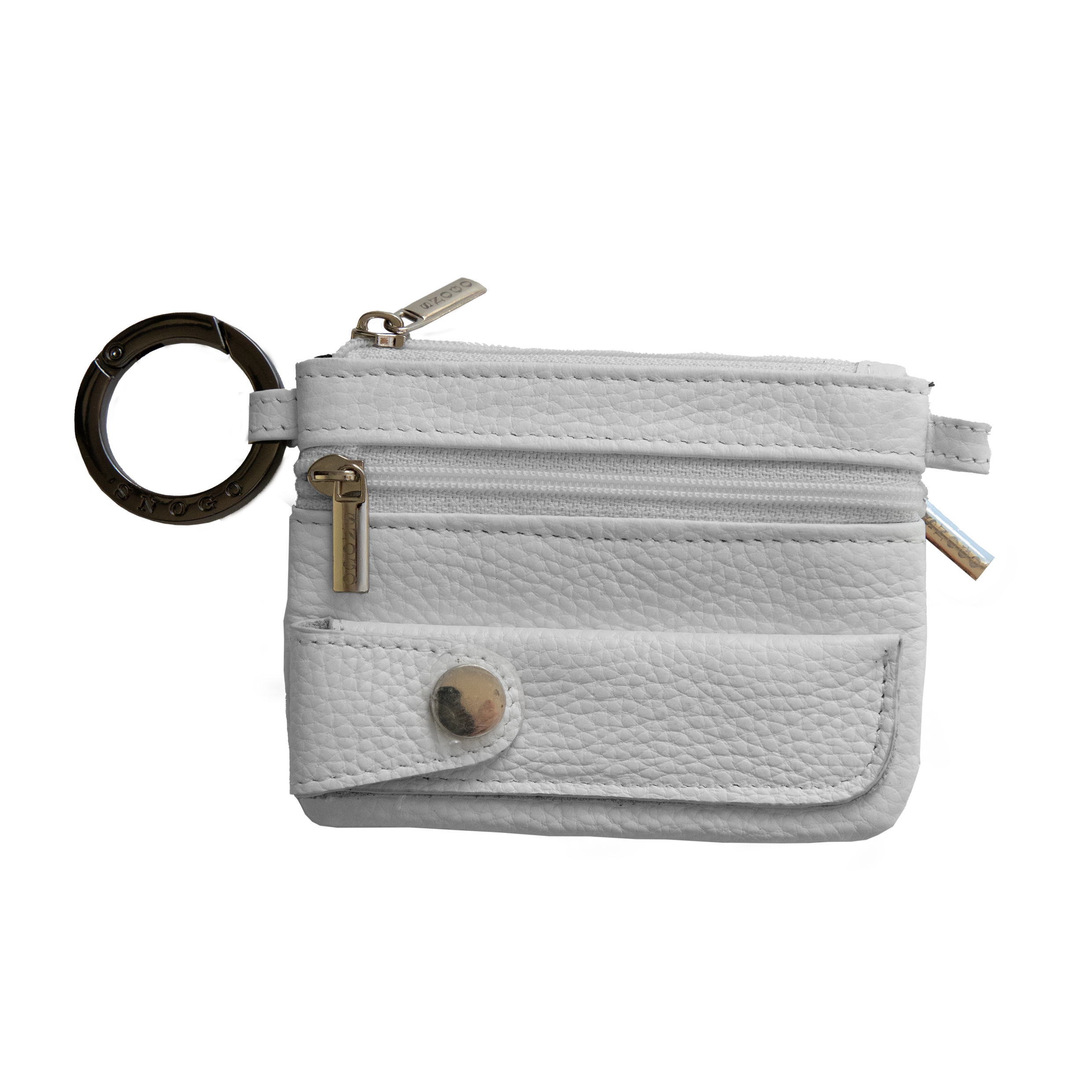 Litchi Leather 4-Pocket Wallet with Keyring