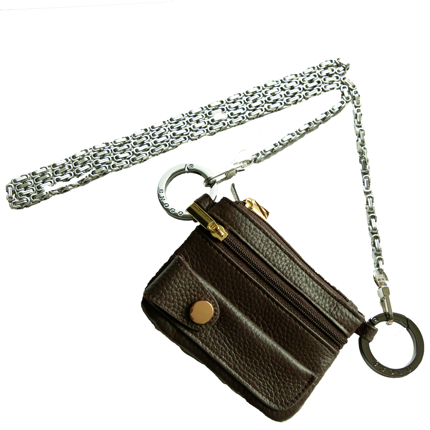 Travel Wallet  | Litchi Leather 4-Pocket with Keyrings & Strap